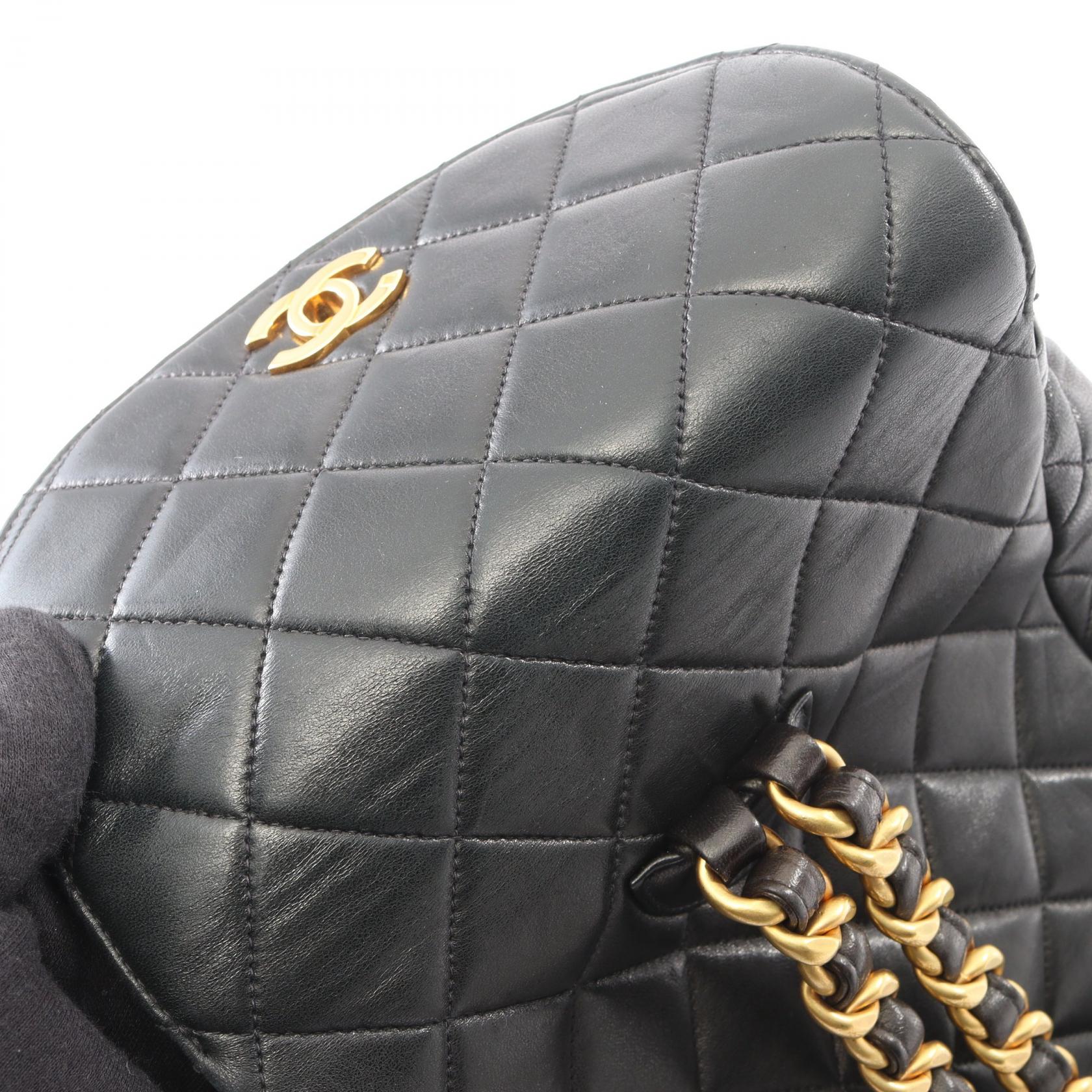 マトラッセ バックパック リュックサック ラムスキン ブラック ゴールド金具 シャネル バッグ CHANEL