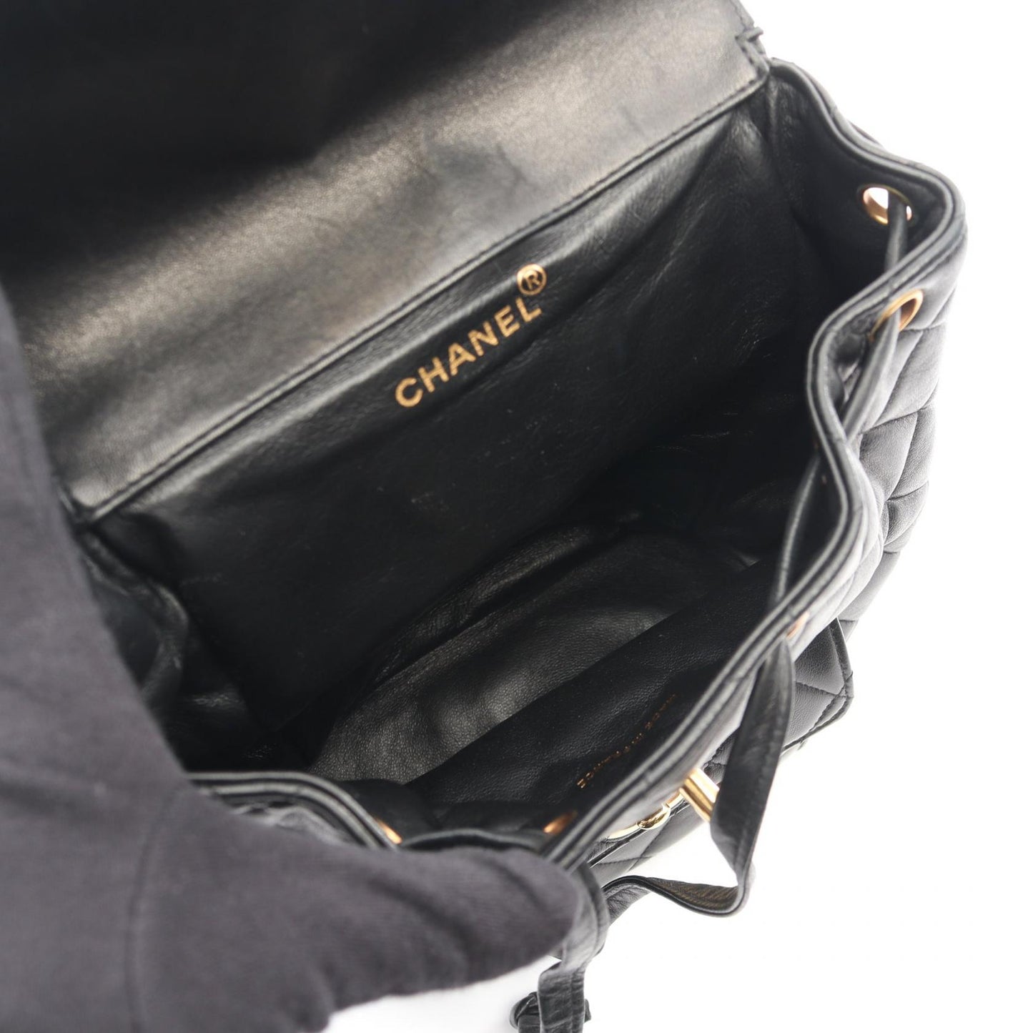 マトラッセ バックパック リュックサック ラムスキン ブラック ゴールド金具 シャネル バッグ CHANEL