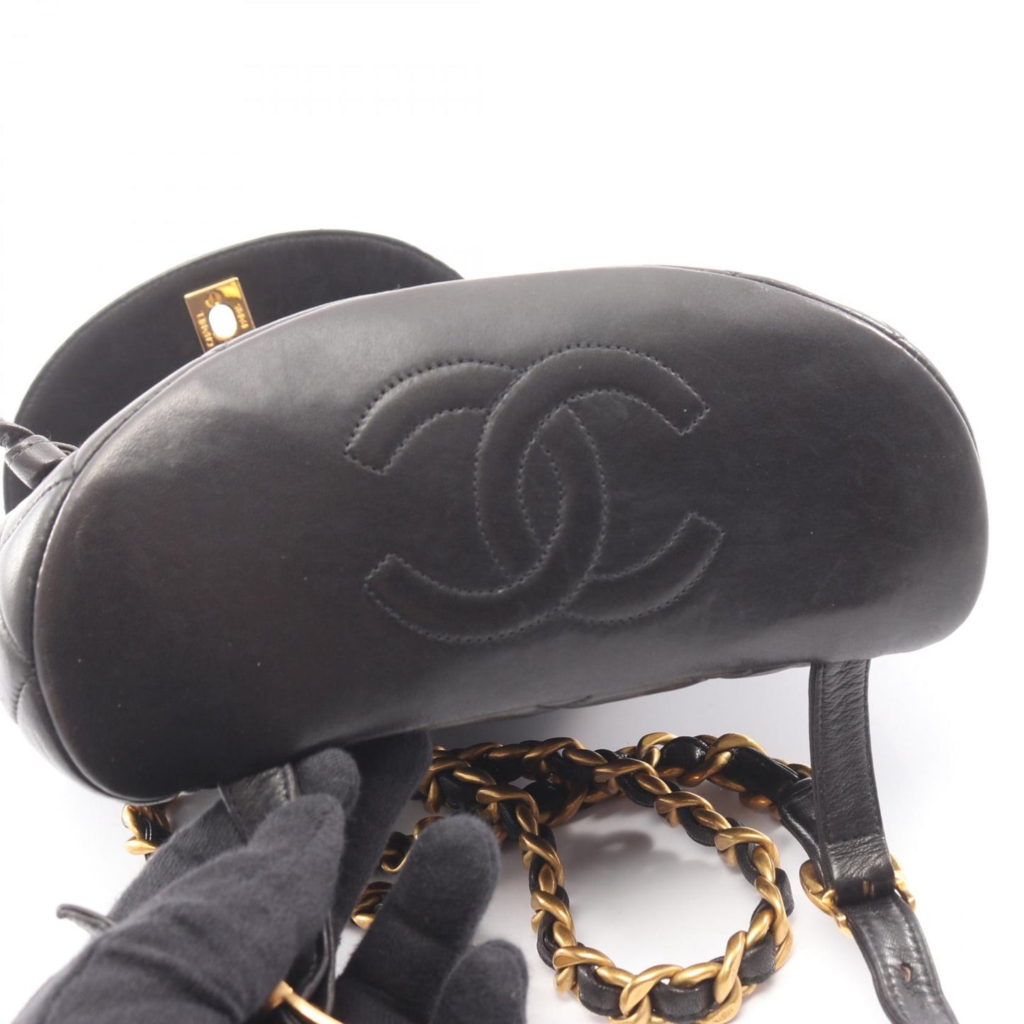 マトラッセ バックパック リュックサック ラムスキン ブラック ゴールド金具 シャネル バッグ CHANEL