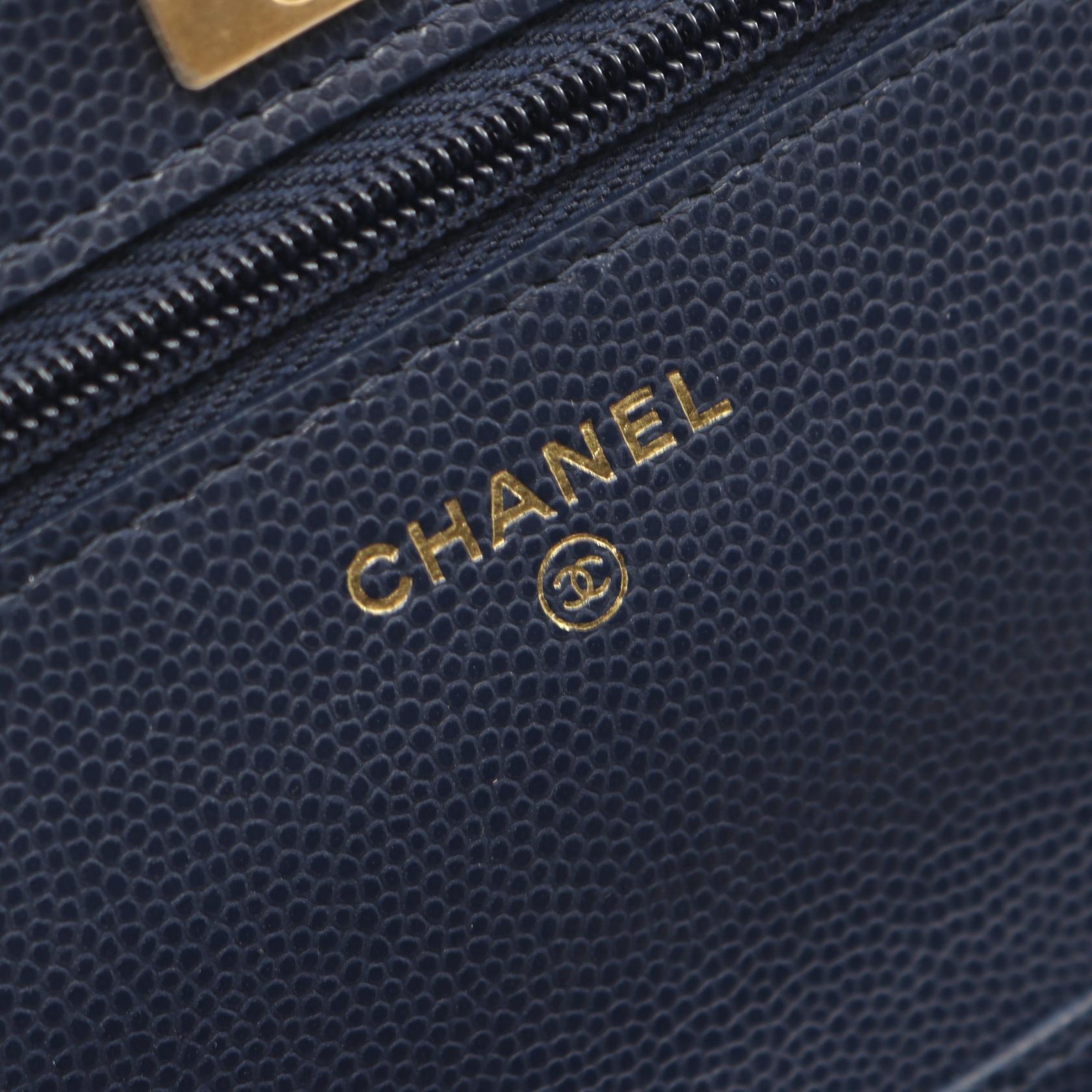 マトラッセ チェーンウォレット キャビアスキン ネイビー ゴールド金具 シャネル バッグ CHANEL