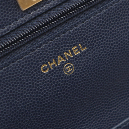 マトラッセ チェーンウォレット キャビアスキン ネイビー ゴールド金具 シャネル バッグ CHANEL