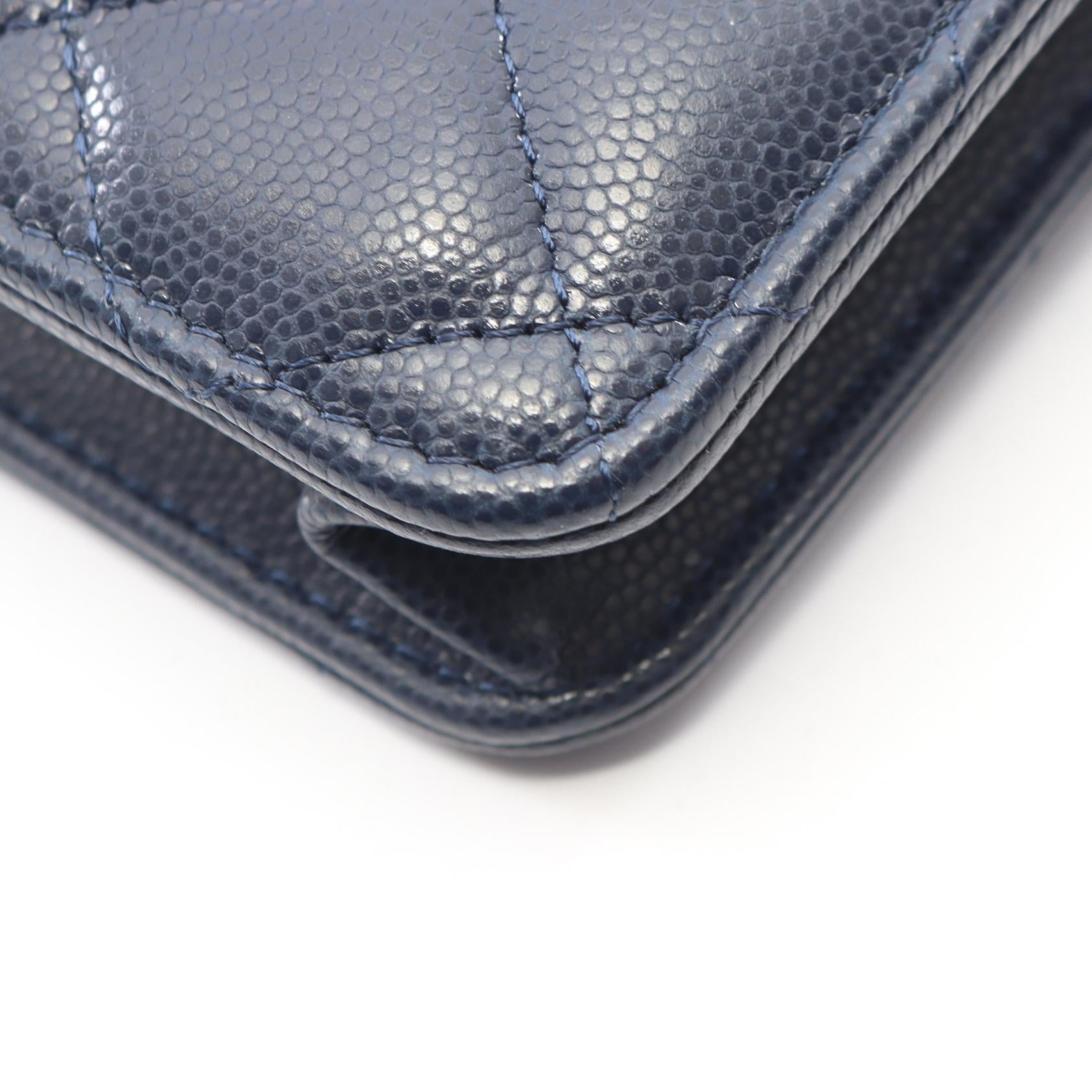マトラッセ チェーンウォレット キャビアスキン ネイビー ゴールド金具 シャネル バッグ CHANEL