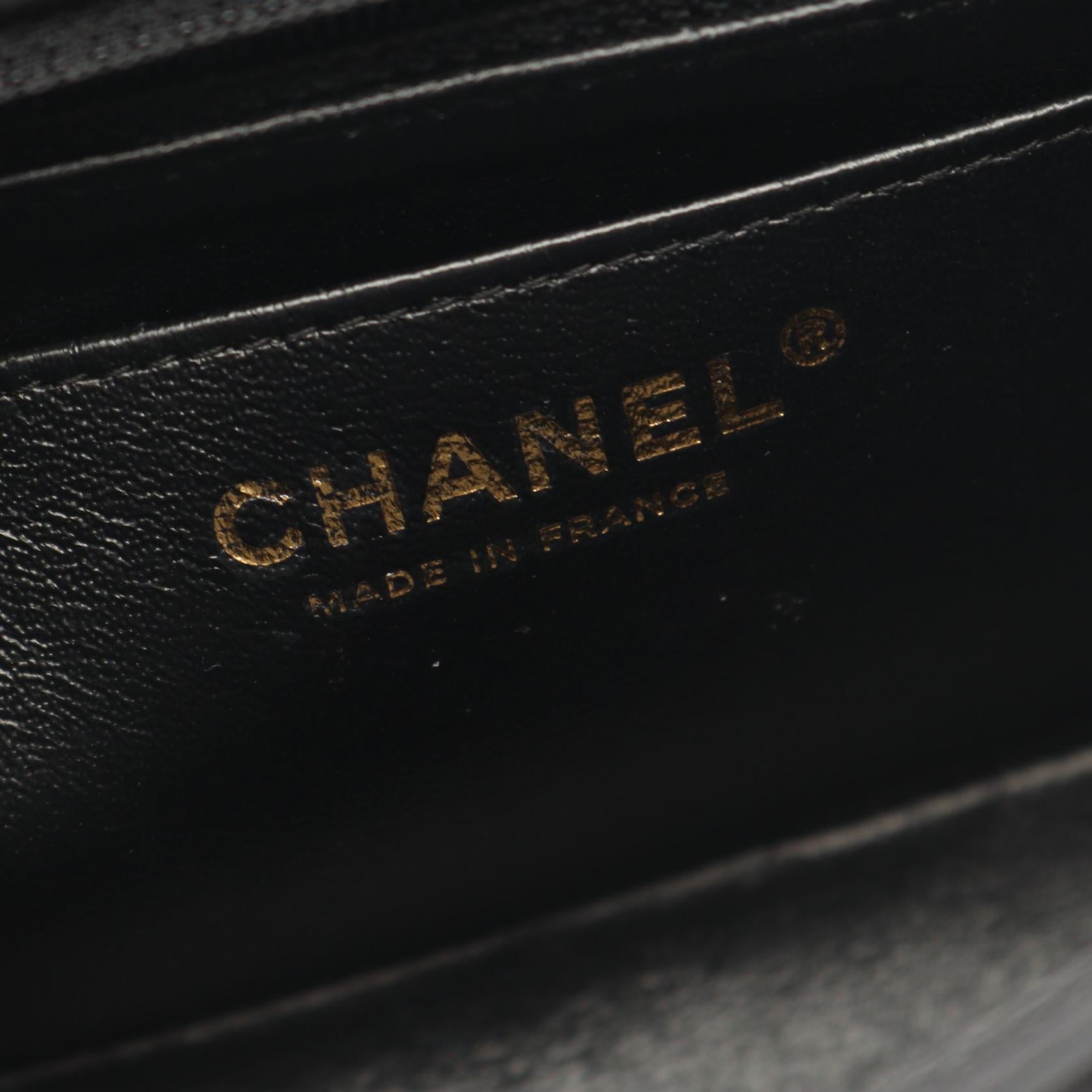2.55 ミニマトラッセ Wチェーンショルダーバッグ レザー ブラック ゴールド金具 シャネル バッグ CHANEL