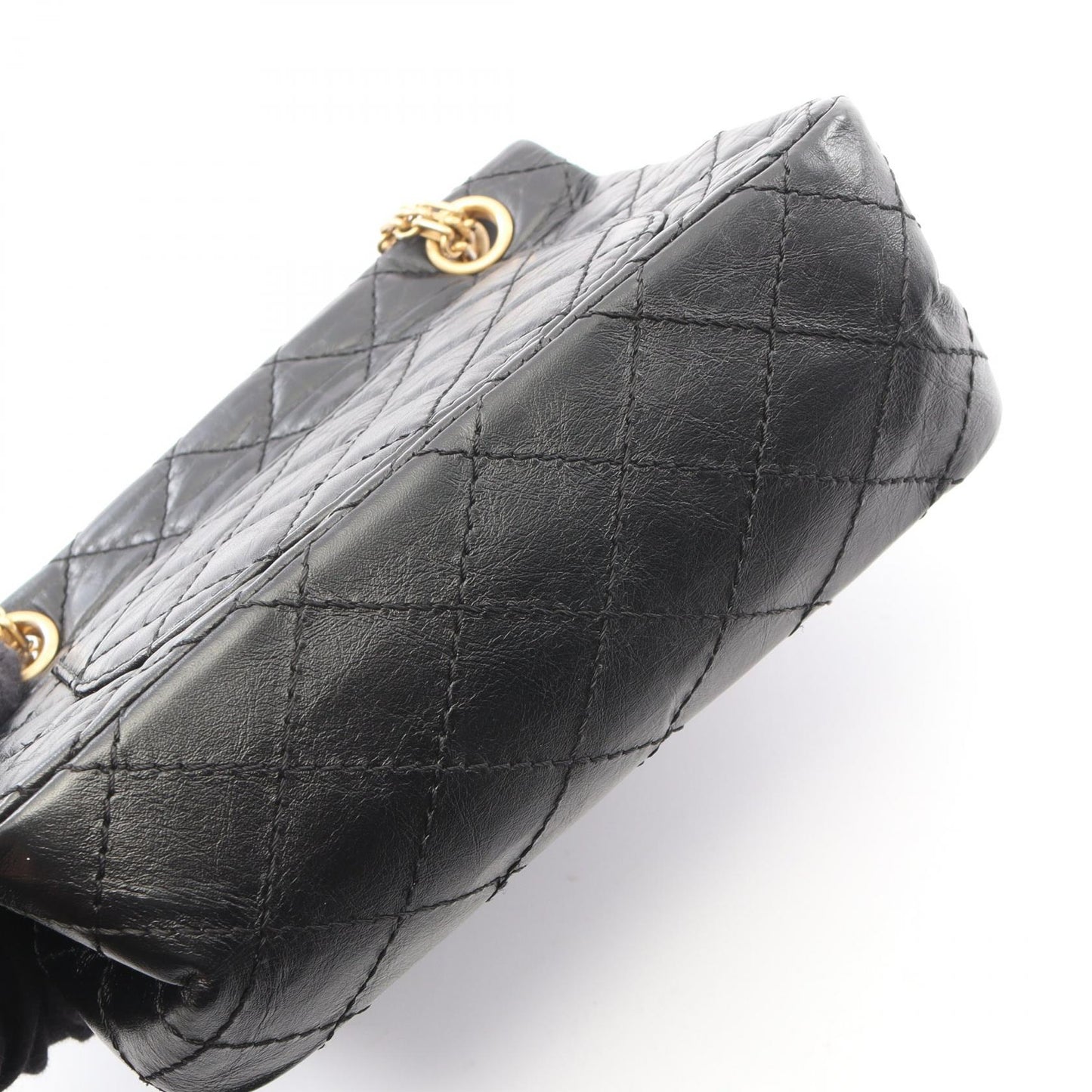 2.55 ミニマトラッセ Wチェーンショルダーバッグ レザー ブラック ゴールド金具 シャネル バッグ CHANEL