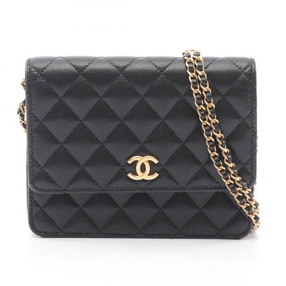 マトラッセ チェーンウォレット キャビアスキン ブラック ゴールド金具 シャネル バッグ CHANEL