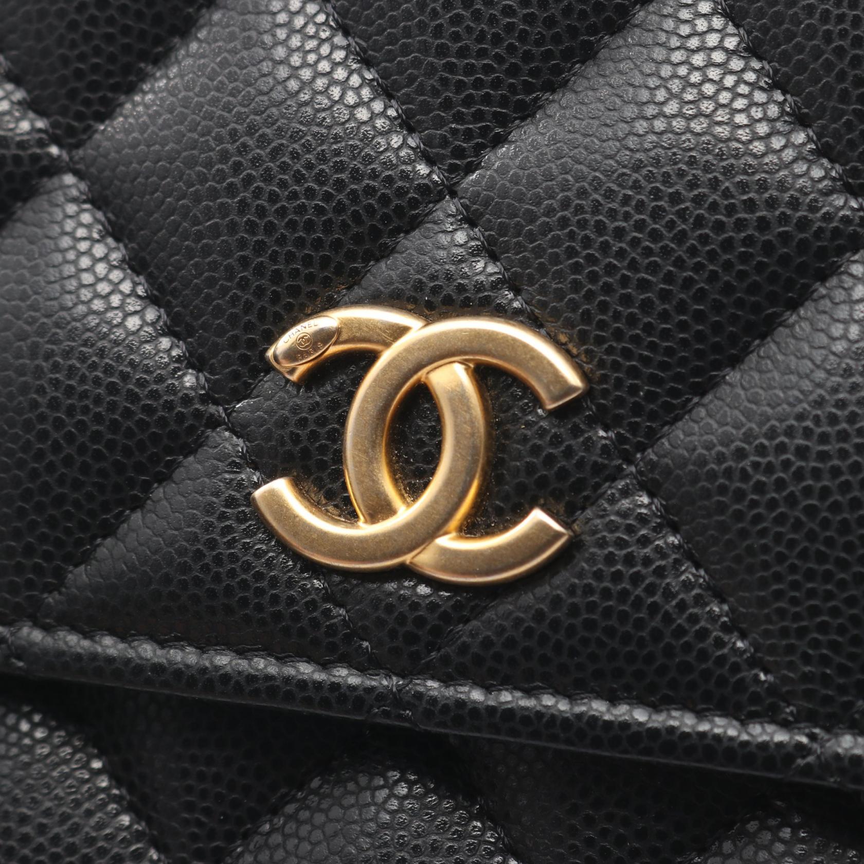 マトラッセ チェーンウォレット キャビアスキン ブラック ゴールド金具 シャネル バッグ CHANEL