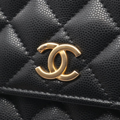 マトラッセ チェーンウォレット キャビアスキン ブラック ゴールド金具 シャネル バッグ CHANEL