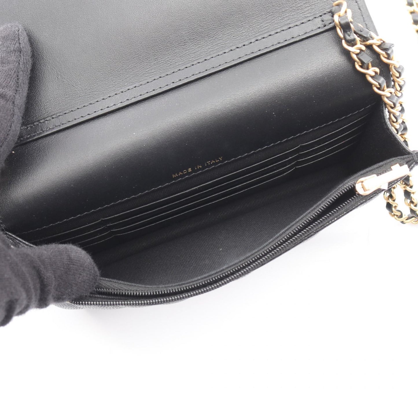 マトラッセ チェーンウォレット キャビアスキン ブラック ゴールド金具 シャネル バッグ CHANEL