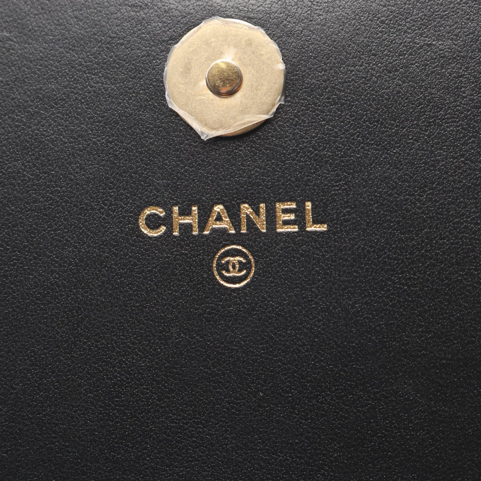 マトラッセ チェーンウォレット チェーンウォレット キャビアスキン ブラック ゴールド金具 シャネル バッグ CHANEL