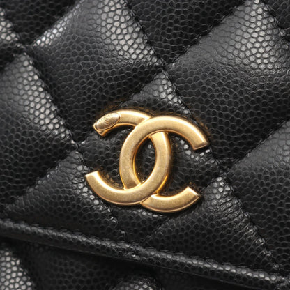 マトラッセ チェーンウォレット チェーンウォレット キャビアスキン ブラック ゴールド金具 シャネル バッグ CHANEL