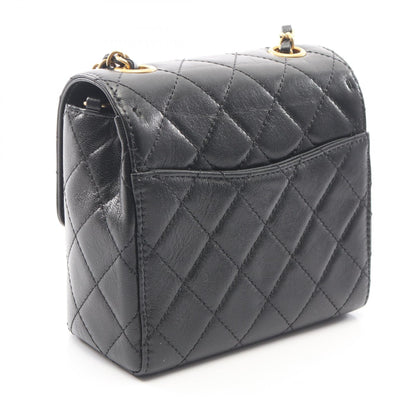 マトラッセ チェーンショルダーバッグ レザー ブラック ゴールド金具 シャネル バッグ CHANEL