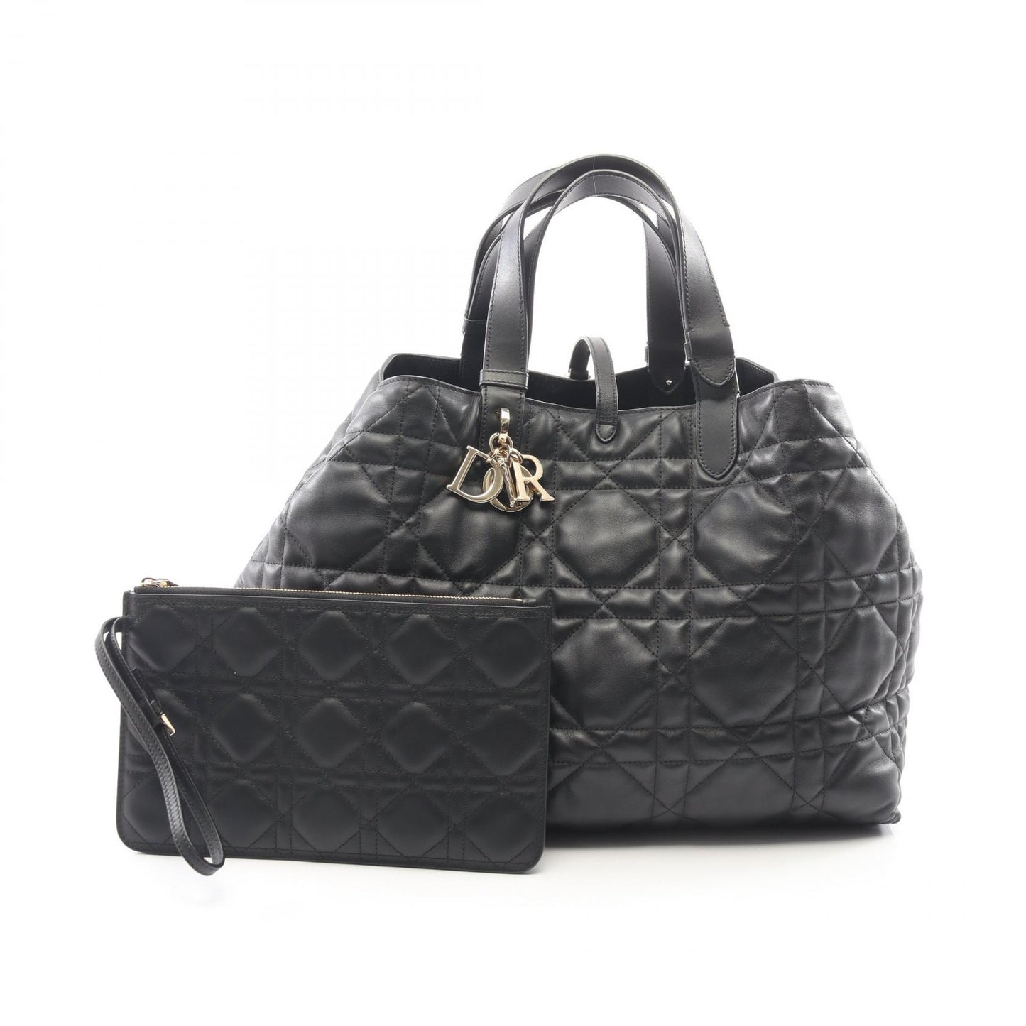 トゥジュール ラージ マイクロカナージュ ハンドバッグ トートバッグ レザー ブラック クリスチャンディオール バッグ Christian Dior