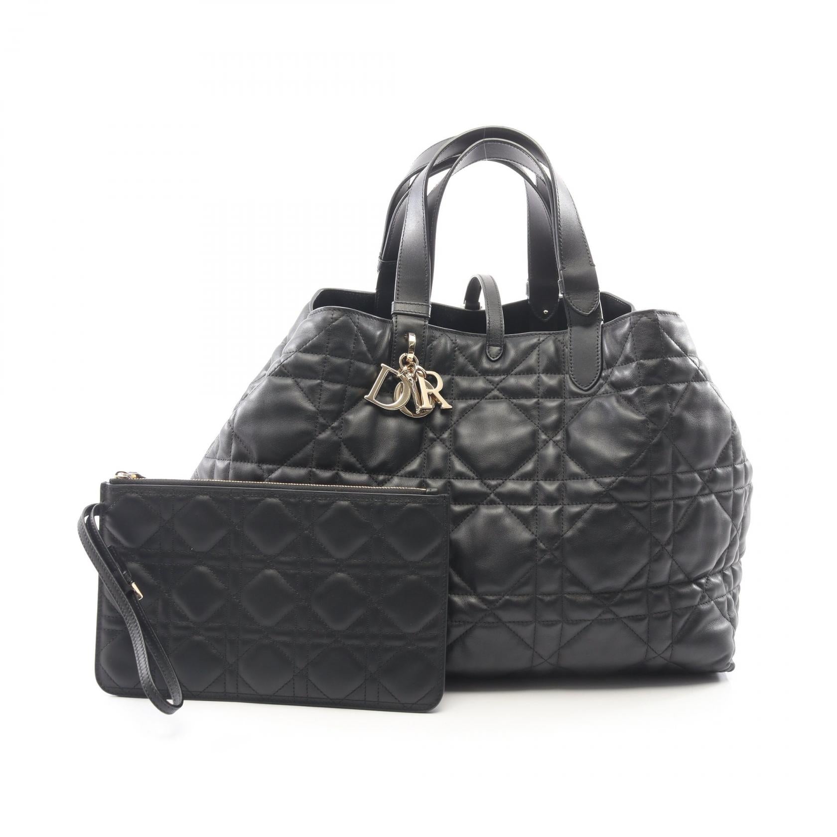 トゥジュール ラージ マイクロカナージュ ハンドバッグ トートバッグ レザー ブラック クリスチャンディオール バッグ Christian Dior