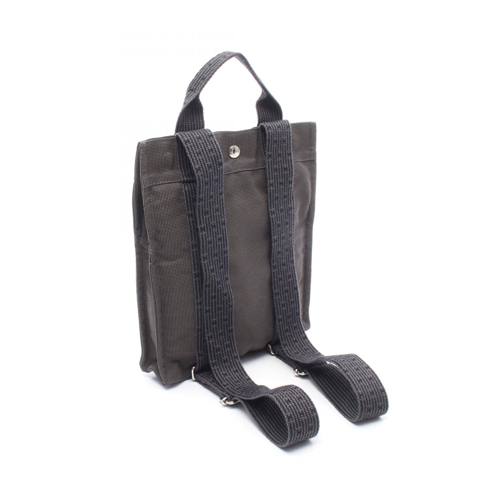 エールライン アドPM バックパック リュックサック キャンバス グレー シルバー金具 エルメス バッグ HERMES