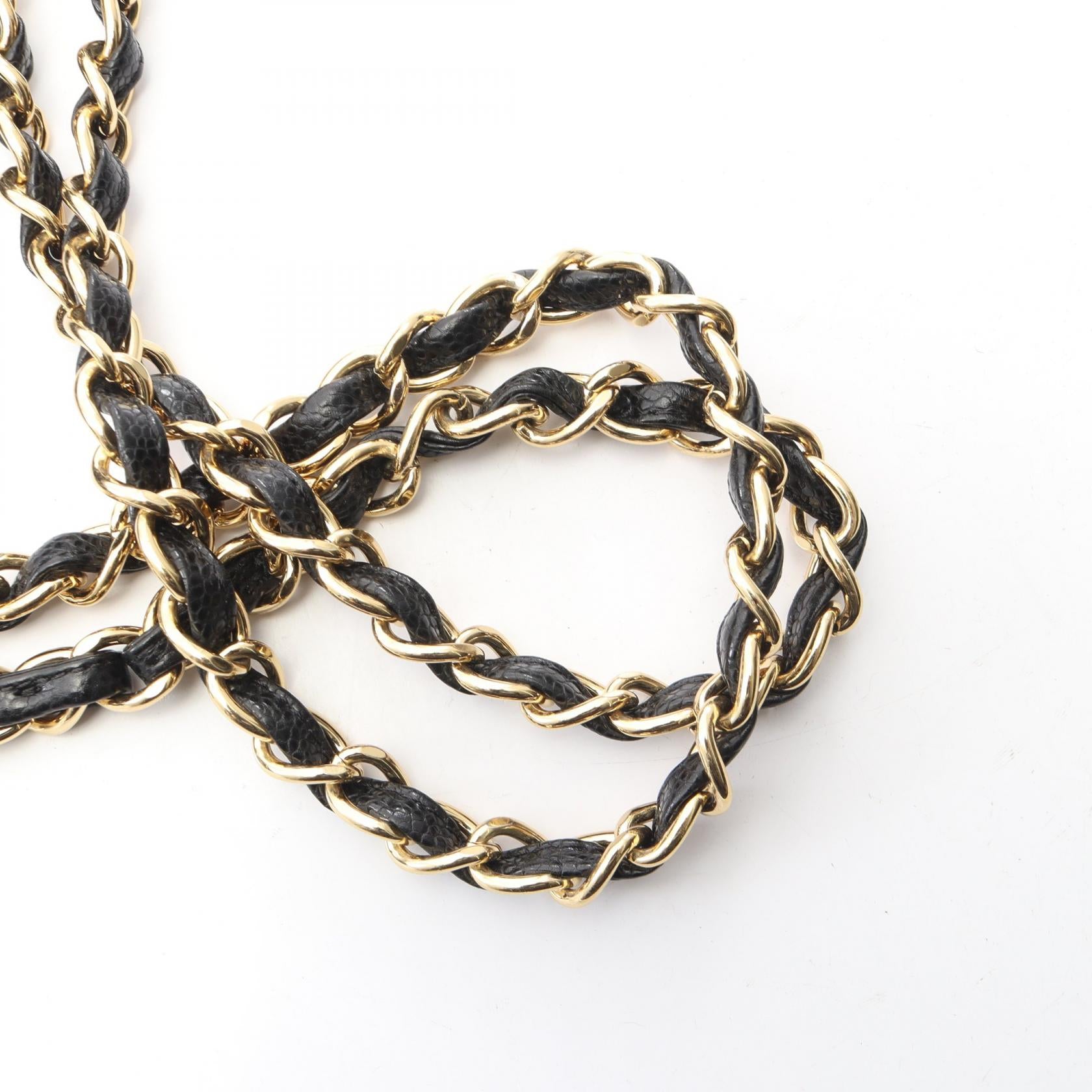 デカマトラッセ シングルフラップ Wチェーンショルダーバッグ キャビアスキン ブラック ゴールド金具 シャネル バッグ CHANEL