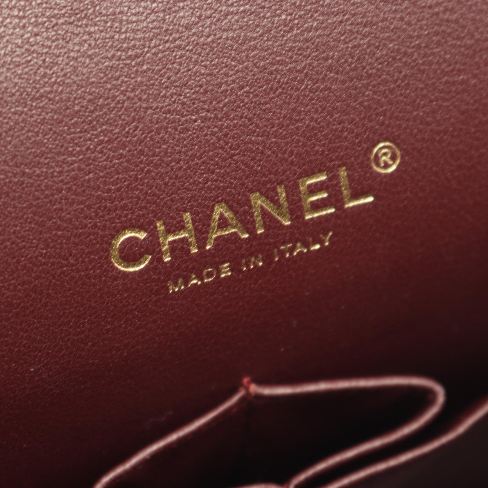 デカマトラッセ シングルフラップ Wチェーンショルダーバッグ キャビアスキン ブラック ゴールド金具 シャネル バッグ CHANEL