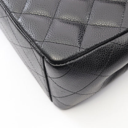 デカマトラッセ シングルフラップ Wチェーンショルダーバッグ キャビアスキン ブラック ゴールド金具 シャネル バッグ CHANEL
