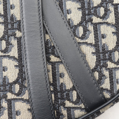 サドルバッグ オブリークジャカード 2WAY ハンドバッグ キャンバス レザー ベージュ ネイビー クリスチャンディオール バッグ Christian Dior
