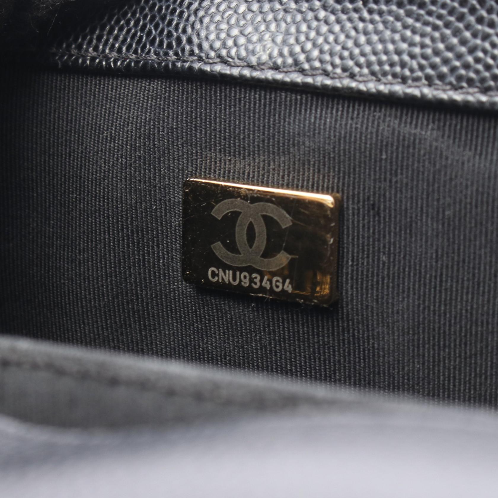 ボーイシャネル チェーンショルダーバッグ キャビアスキン ブラック ゴールド金具 シャネル バッグ CHANEL