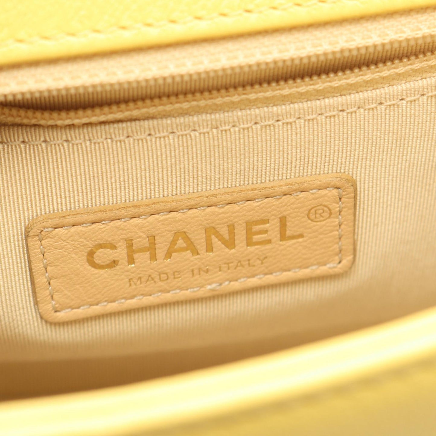 マトラッセ 2WAY チェーンショルダーバッグ レザー イエロー ゴールド金具 シャネル バッグ CHANEL