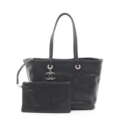 オンザロード ワイルドステッチ ショルダーバッグ トートバッグ キャビアスキン ブラック シルバー金具 シャネル バッグ CHANEL
