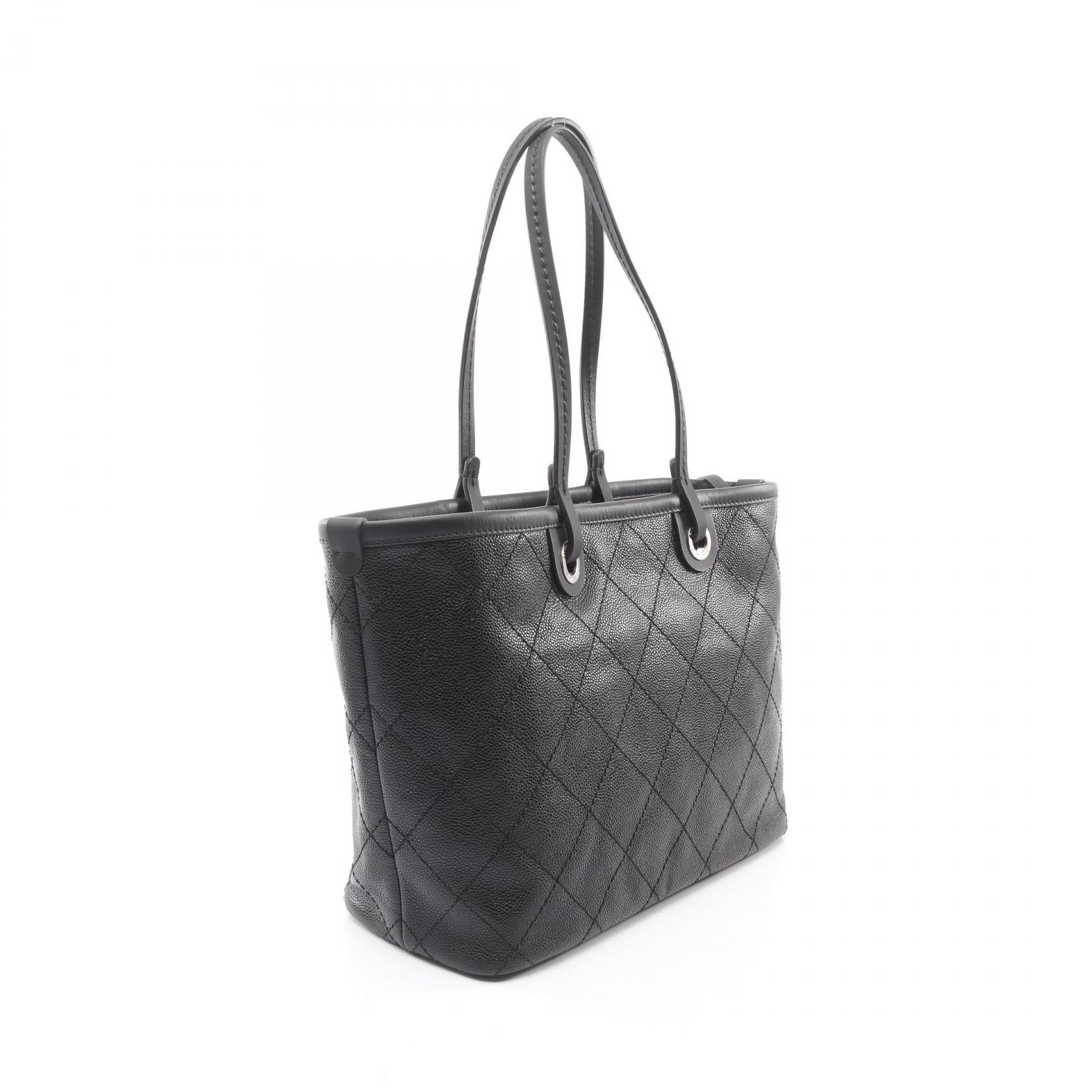 オンザロード ワイルドステッチ ショルダーバッグ トートバッグ キャビアスキン ブラック シルバー金具 シャネル バッグ CHANEL