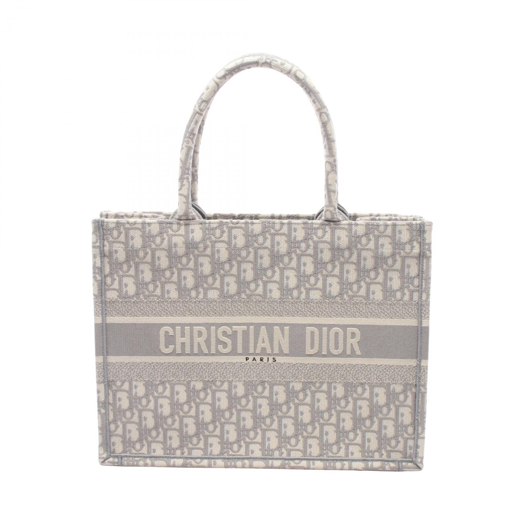 BOOK TOTE ブックトート ミディアム オブリーク ハンドバッグ トートバッグ キャンバス グレー クリスチャンディオール バッグ Christian Dior