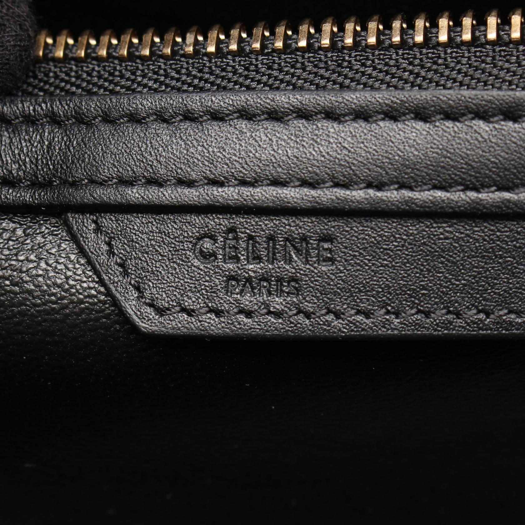 ラゲージ ミニショッパー ハンドバッグ レザー ブラック セリーヌ バッグ CELINE