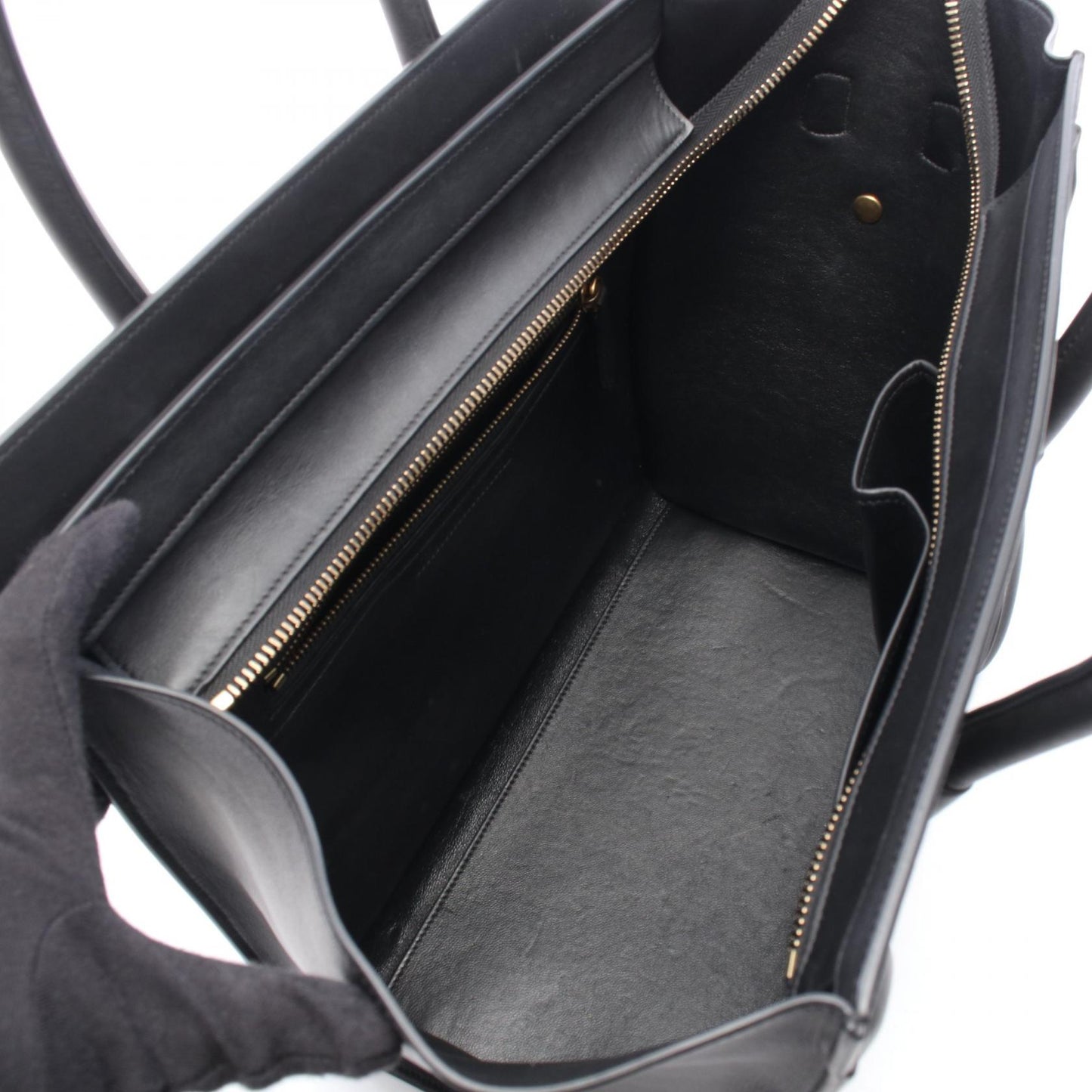 ラゲージ ミニショッパー ハンドバッグ レザー ブラック セリーヌ バッグ CELINE