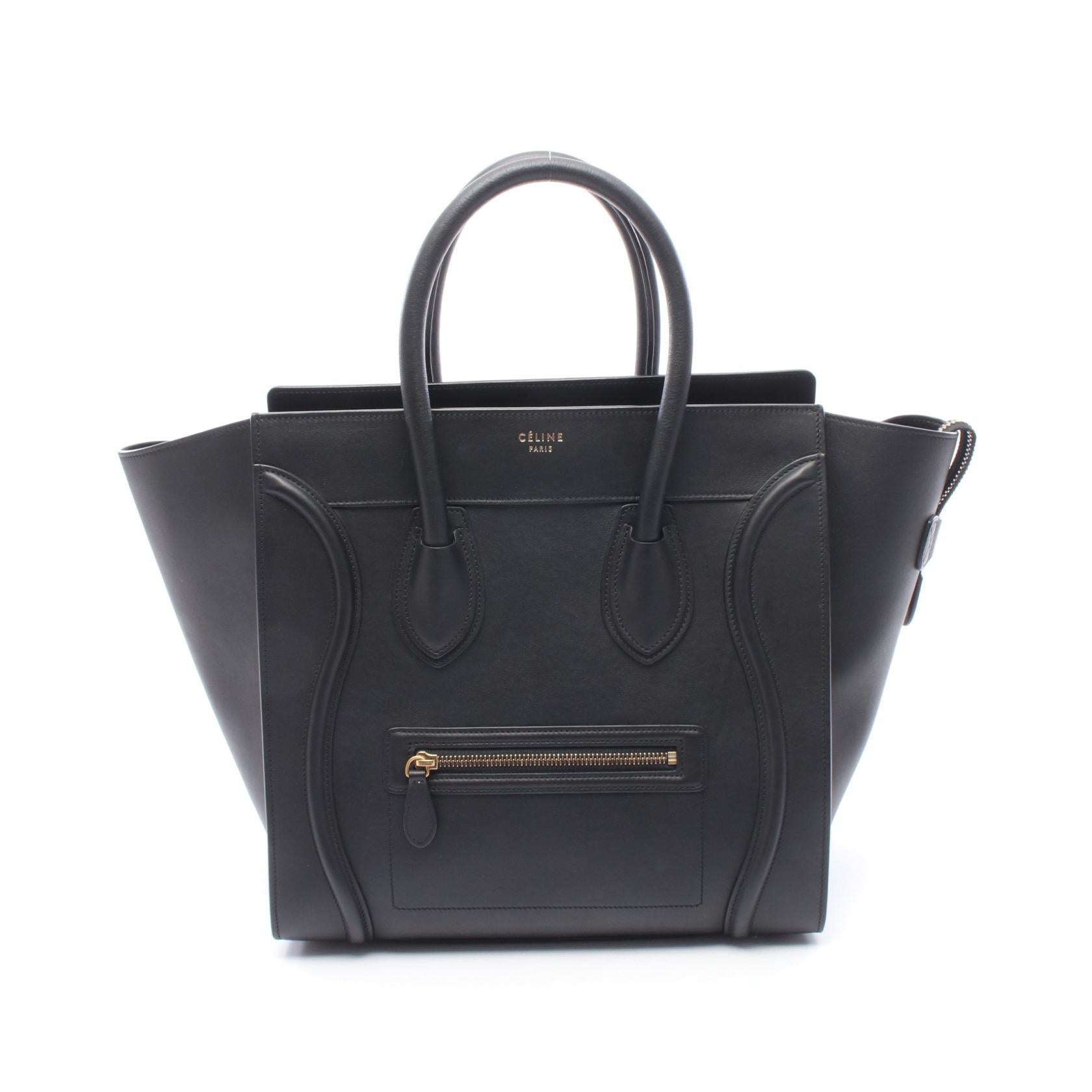 ラゲージ ミニショッパー ハンドバッグ レザー ブラック セリーヌ バッグ CELINE