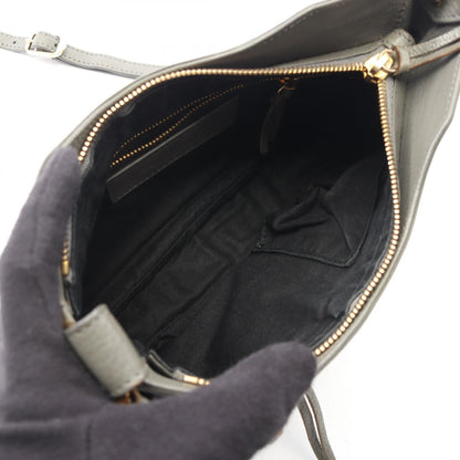 メタリック エッジ ショルダーバッグ レザー グレー バレンシアガ バッグ BALENCIAGA