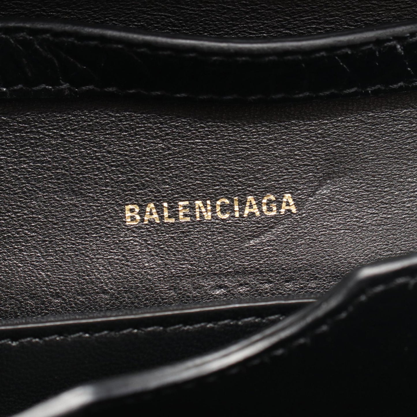 ビードット クロコ型押し ショルダーバッグ レザー ブラック バレンシアガ バッグ BALENCIAGA