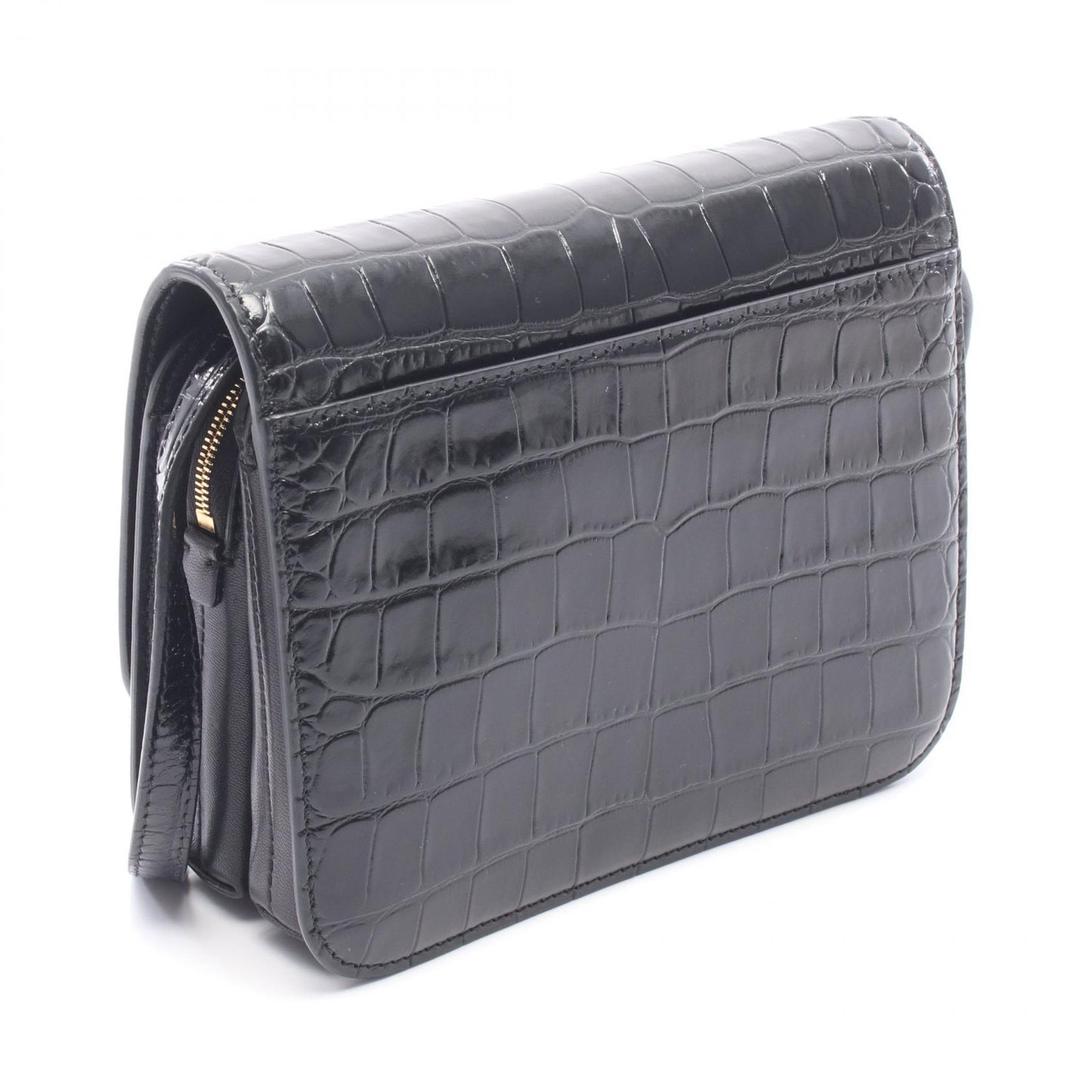 ビードット クロコ型押し ショルダーバッグ レザー ブラック バレンシアガ バッグ BALENCIAGA