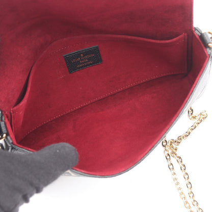ポシェット フェリシー バイカラーモノグラムアンプラント チェーンウォレット レザー ブラック ベージュ ルイヴィトン バッグ LOUIS VUITTON