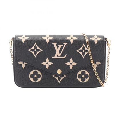 ポシェット フェリシー バイカラーモノグラムアンプラント チェーンウォレット レザー ブラック ベージュ ルイヴィトン バッグ LOUIS VUITTON