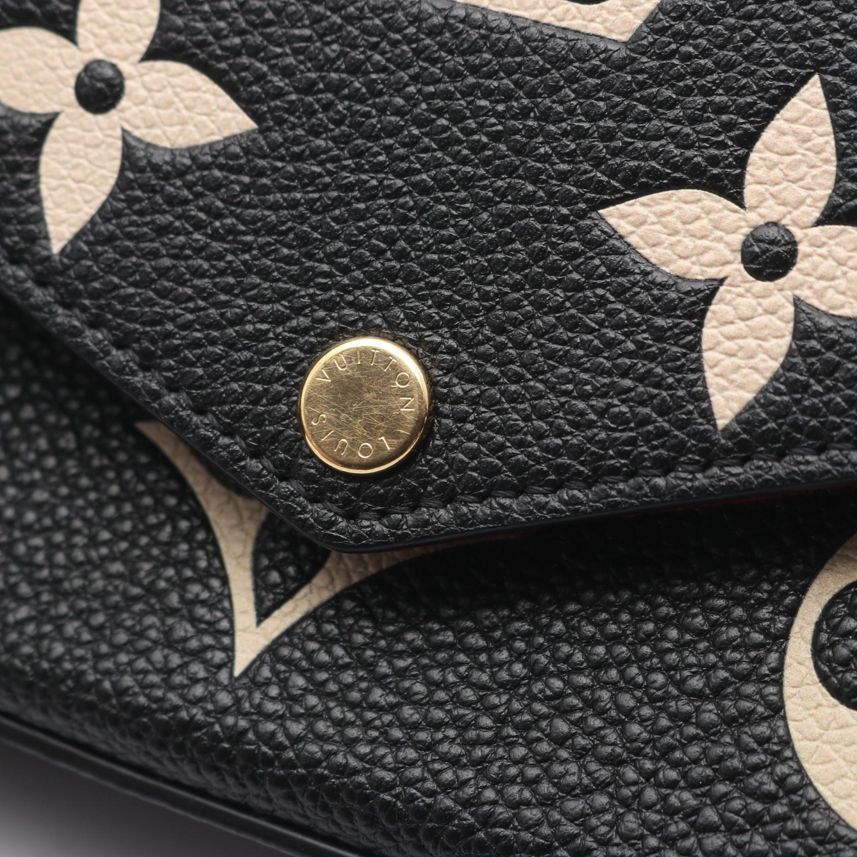 ポシェット フェリシー バイカラーモノグラムアンプラント チェーンウォレット レザー ブラック ベージュ ルイヴィトン バッグ LOUIS VUITTON