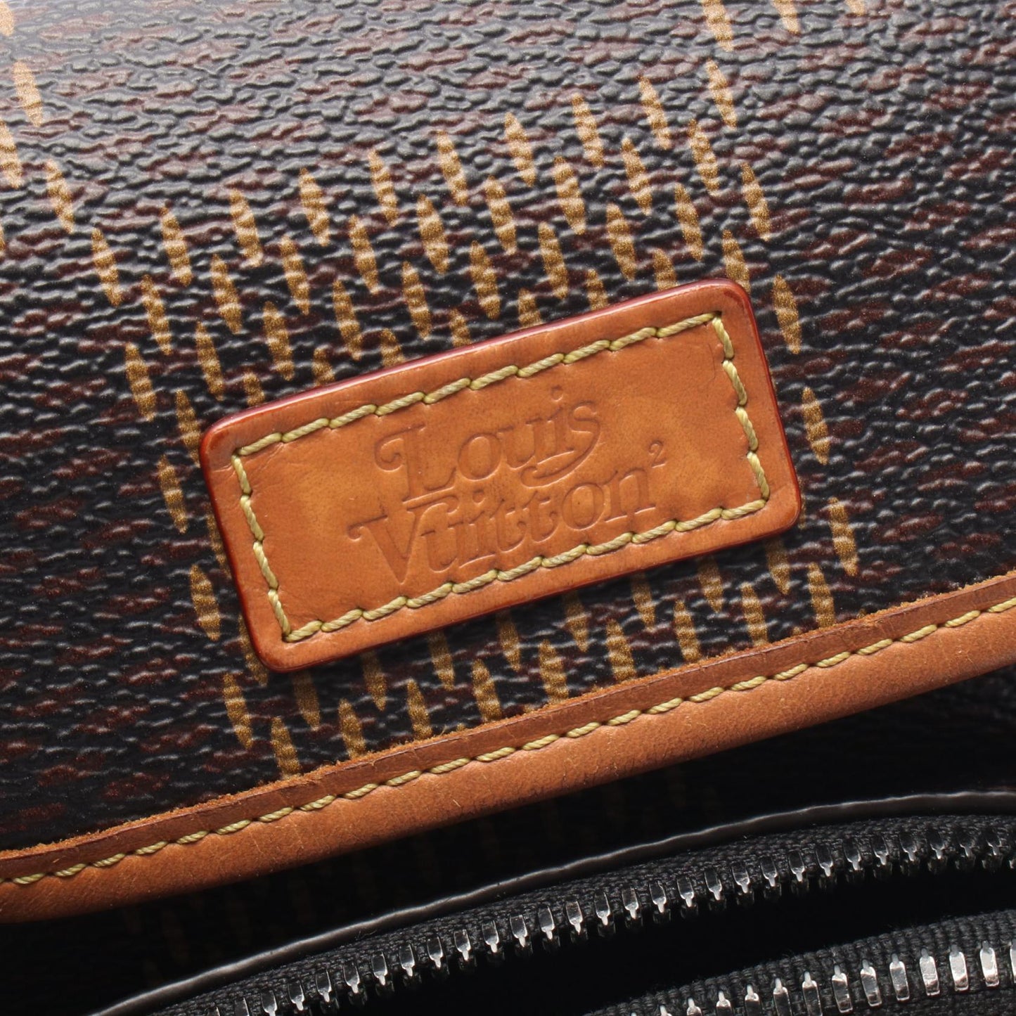 LOUIS VUITTON × NIGO アマゾン メッセンジャー ダミエエベヌジャイアント モノグラム ショルダーバッグ PVC レザー ブラウン ブラック ルイヴィトン バッグ LOUIS VUITTON