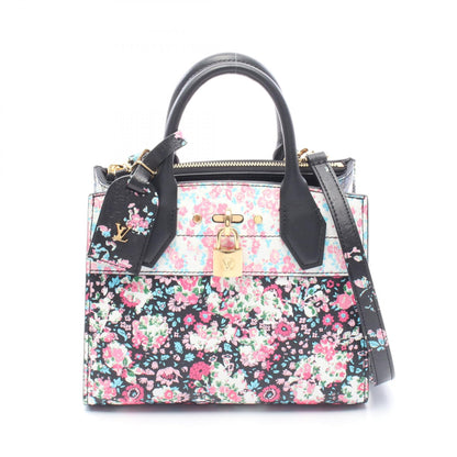 シティ スティーマー MINI リバティローズ 2WAY ハンドバッグ レザー ピンク ブラック マルチカラー ルイヴィトン バッグ LOUIS VUITTON