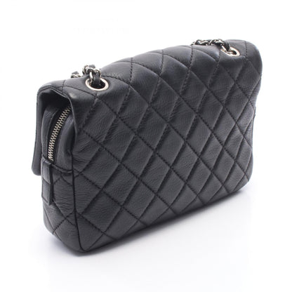 マトラッセ チェーンショルダー チェーンショルダーバッグ レザー ブラック シルバー金具 シャネル バッグ CHANEL