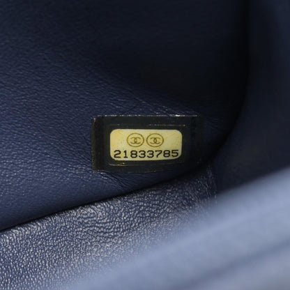マトラッセ シングルフラップ チェーンショルダーバッグ キャビアスキン ネイビー ゴールド金具 シャネル バッグ CHANEL