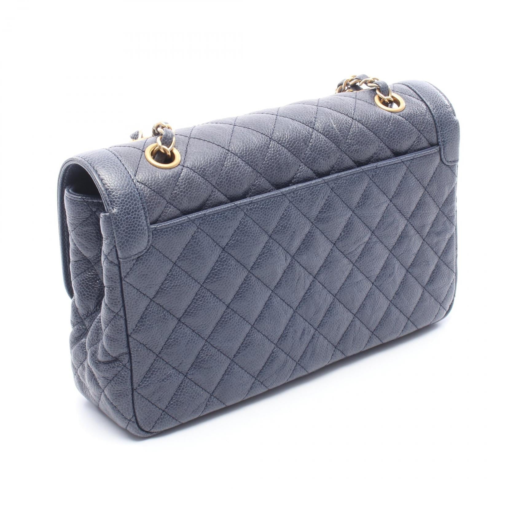 ヴィンテージ シャネル マトラッセ シングルチェーンショルダーバッグ ネイビー 中古・古着通販】CHANEL (シャネル) ミニマトラッセチェーンショルダー