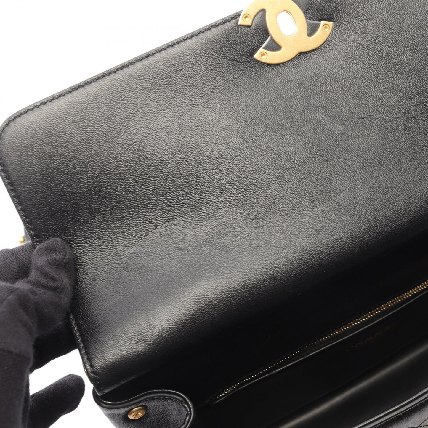 マトラッセ 2WAY チェーンショルダーバッグ ラムスキン ブラック ゴールド金具 シャネル バッグ CHANEL
