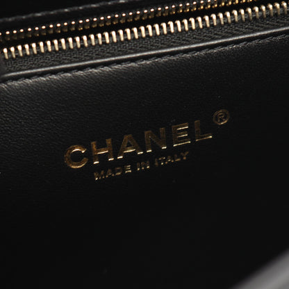 マトラッセ 2WAY チェーンショルダーバッグ ラムスキン ブラック ゴールド金具 シャネル バッグ CHANEL