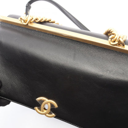 マトラッセ 2WAY チェーンショルダーバッグ ラムスキン ブラック ゴールド金具 シャネル バッグ CHANEL