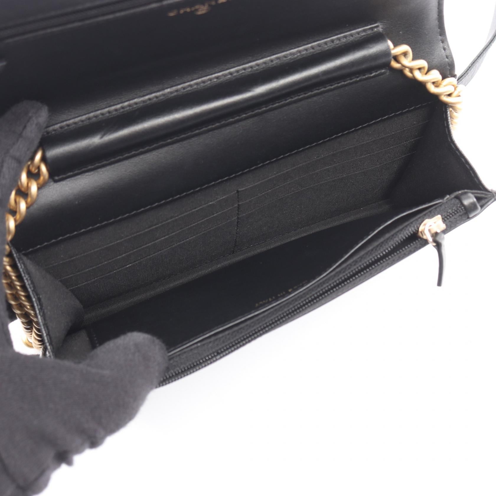 ボーイシャネル マトラッセ チェーンウォレット キャビアスキン ブラック ゴールド金具 シャネル バッグ CHANEL