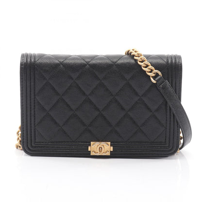 ボーイシャネル マトラッセ チェーンウォレット キャビアスキン ブラック ゴールド金具 シャネル バッグ CHANEL
