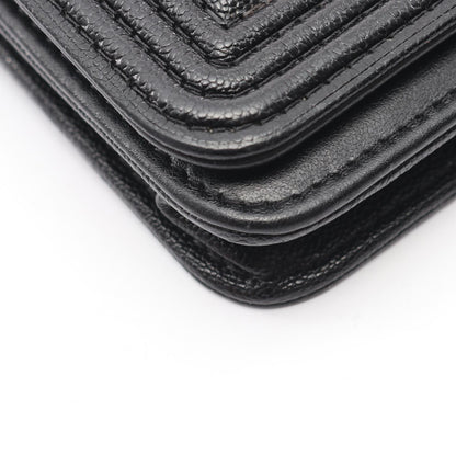 ボーイシャネル マトラッセ チェーンウォレット キャビアスキン ブラック ゴールド金具 シャネル バッグ CHANEL