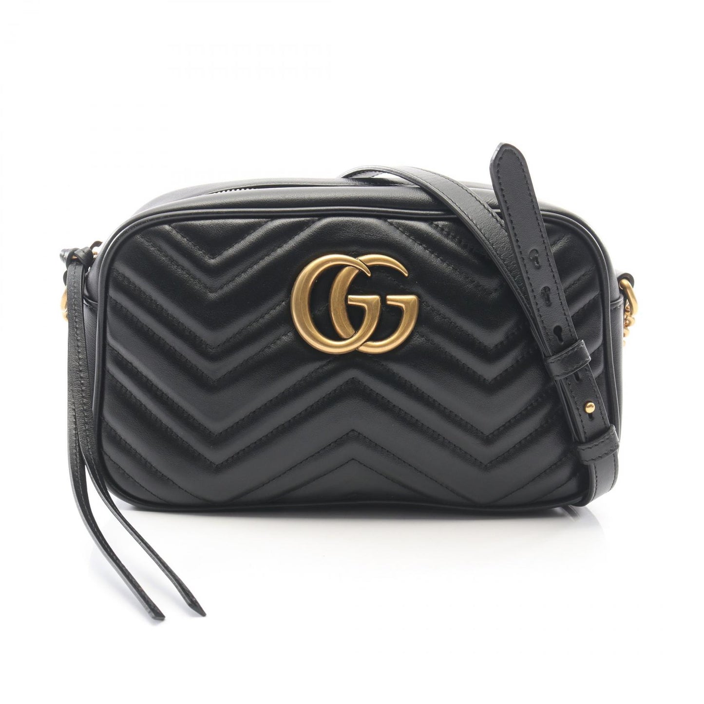 GGマーモント チェーンショルダーバッグ レザー ブラック グッチ バッグ GUCCI