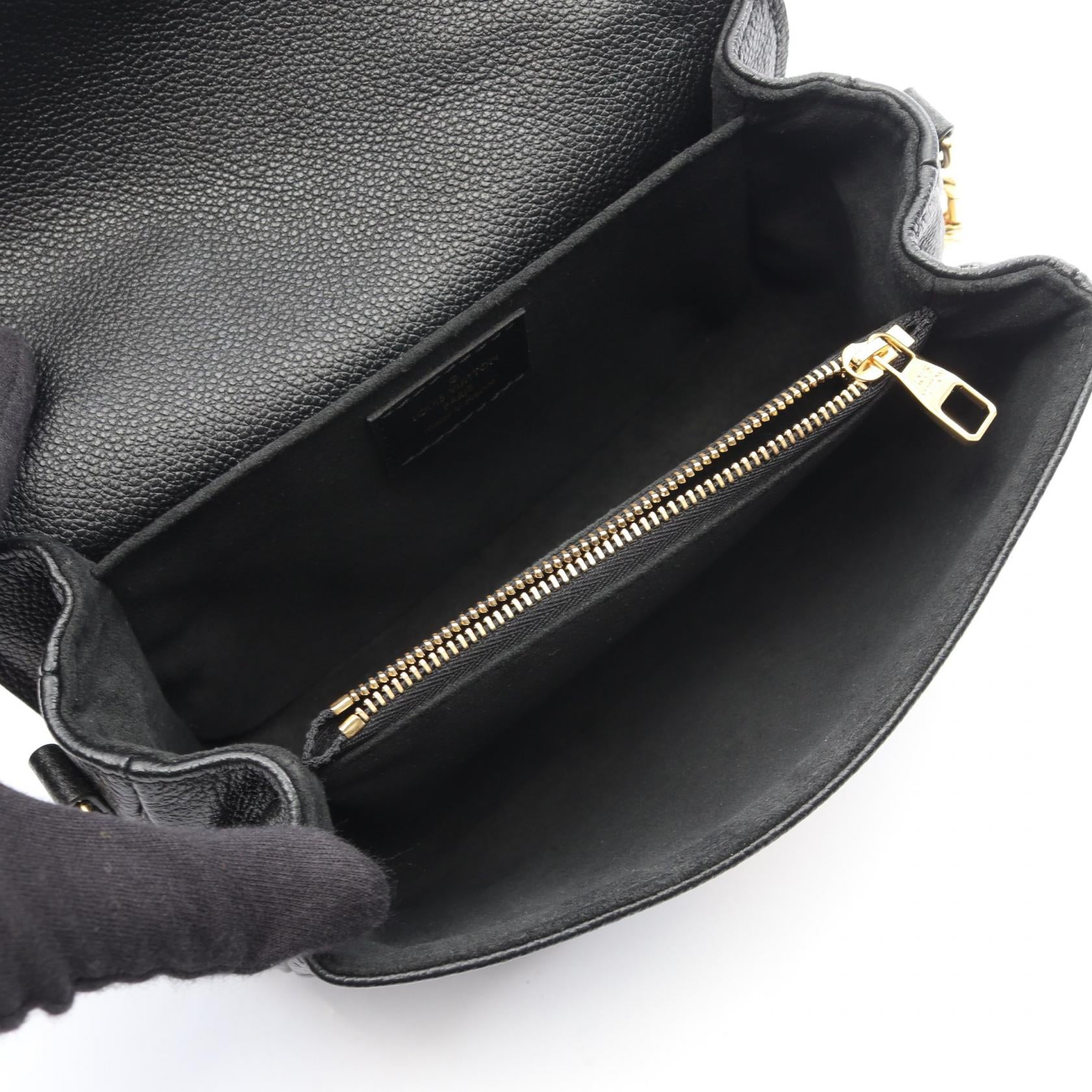 ポシェットメティス EW モノグラムアンプラント 2WAY ハンドバッグ レザー ブラック ルイヴィトン バッグ LOUIS VUITTON