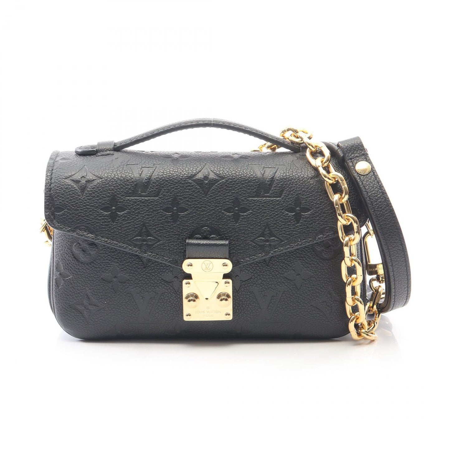 ポシェットメティス EW モノグラムアンプラント 2WAY ハンドバッグ レザー ブラック ルイヴィトン バッグ LOUIS VUITTON